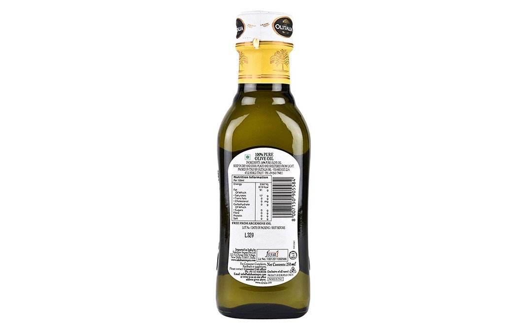 Olitalia 100% Pure Olive Oil    Glass Bottle  250 millilitre